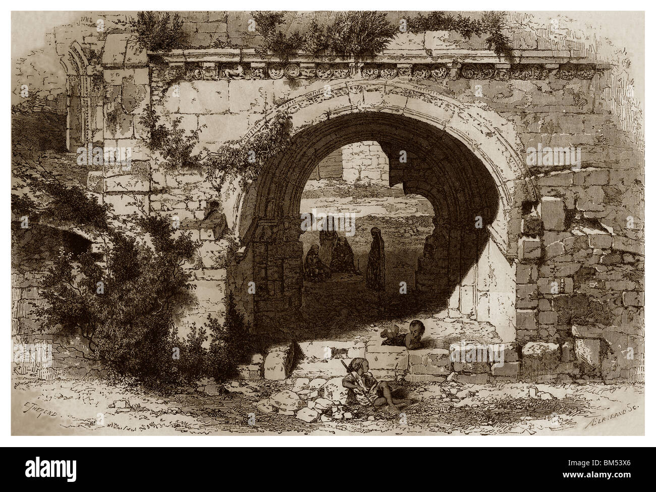 Portal de la Gran Saint-Maria en Jerusalén, antiguo convento Católico de la Orden Soberana, Militar y Hospitalaria. Foto de stock