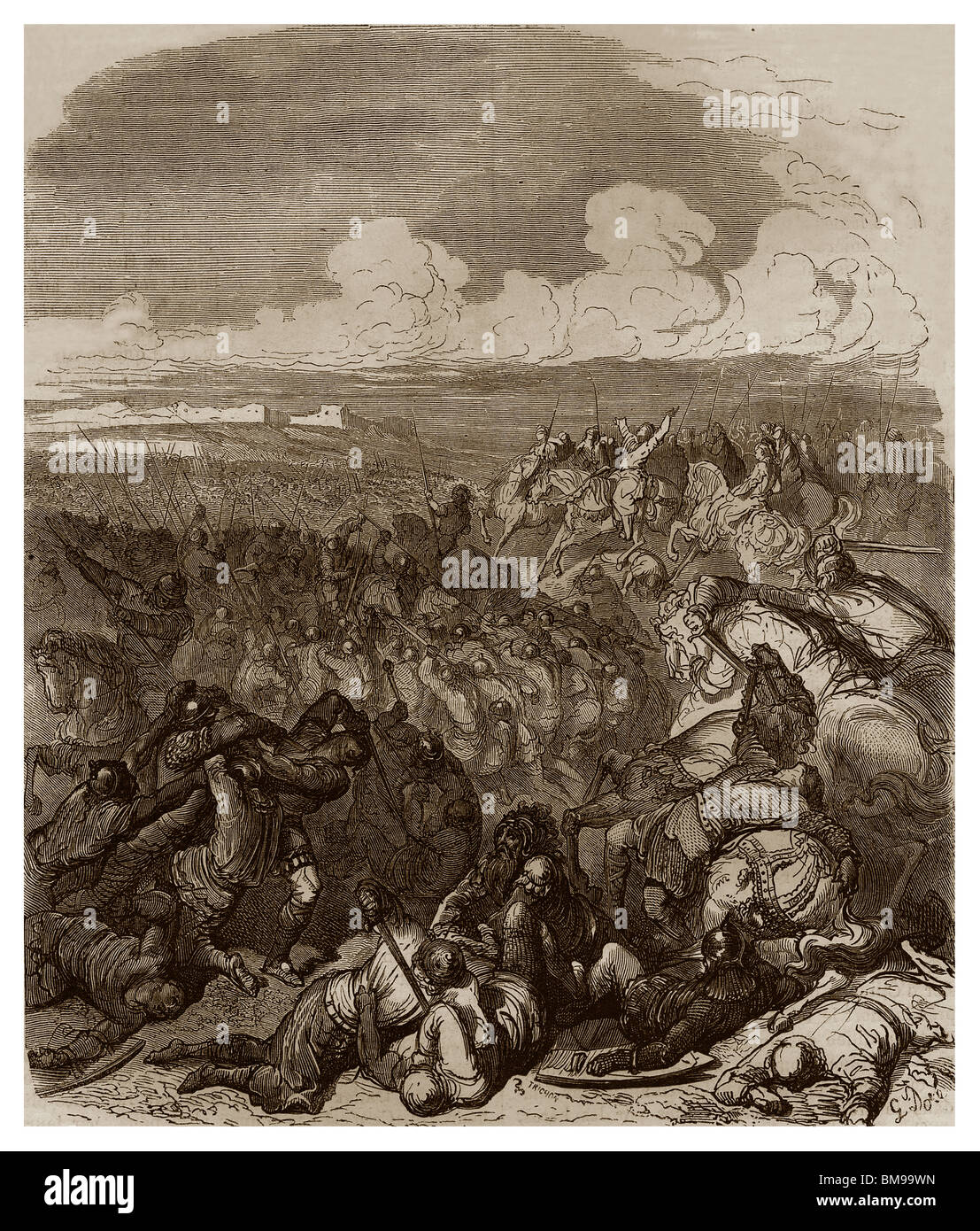 En 496, la batalla de Tolbiac. Foto de stock