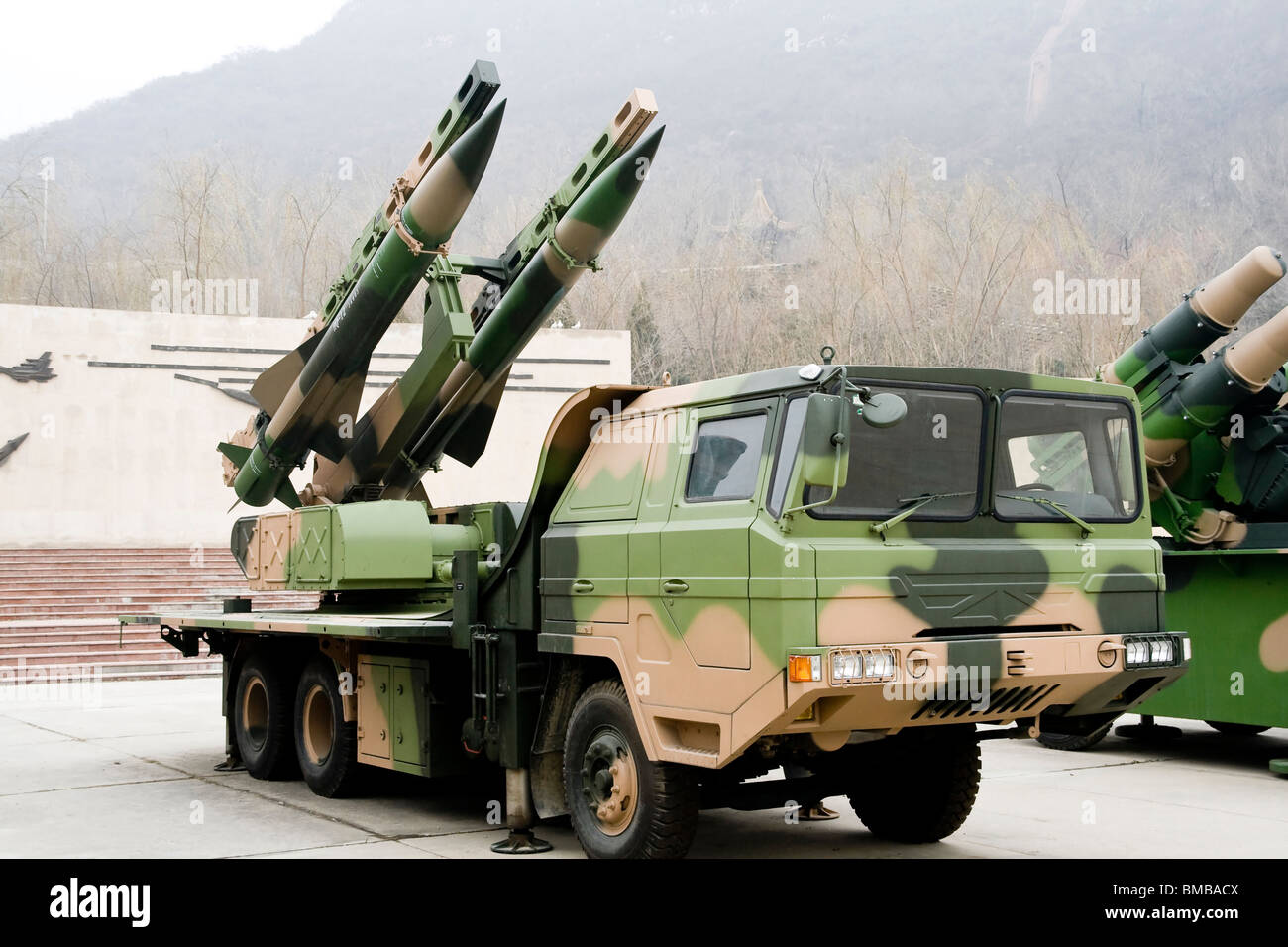 Misiles tierra-aire en el museo del vehículo en china Foto de stock