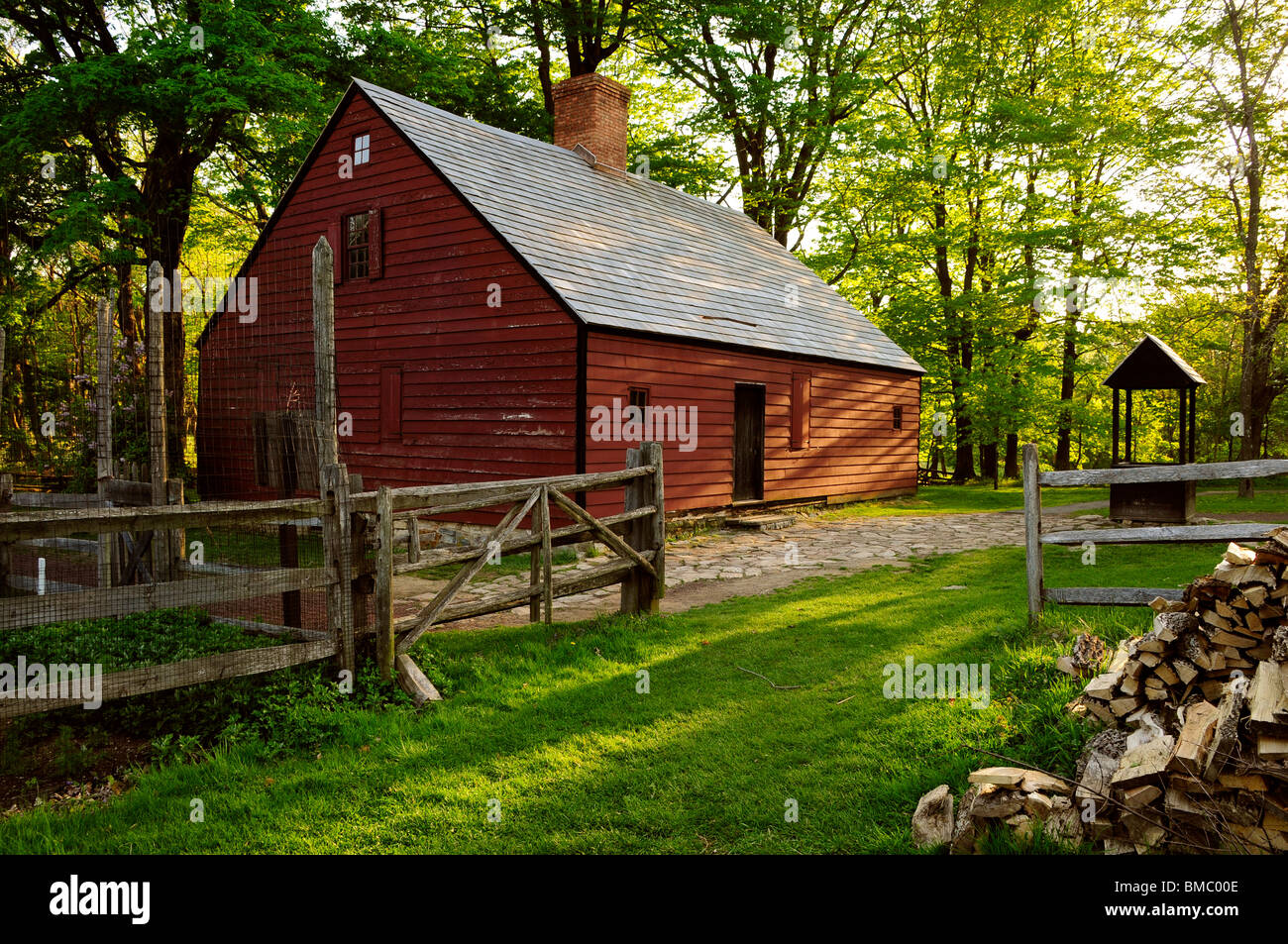 Casa en la mecha patriotas ruta trail en Jockey hueco en la Morristown National Historical Park en New Jersey Foto de stock