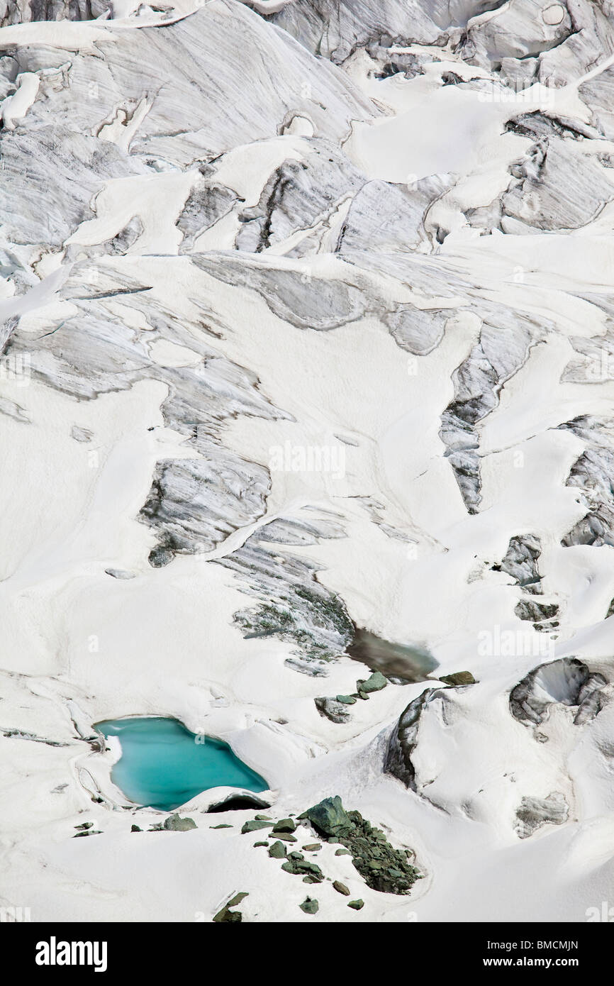 Cerrar detalle del Glaciar Minapin, Hunza, Pakistan Foto de stock