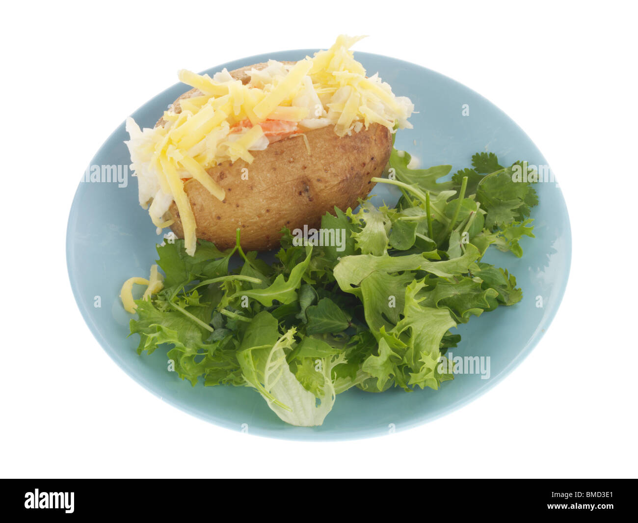 Chaqueta con patatas y queso Coleslaw Foto de stock