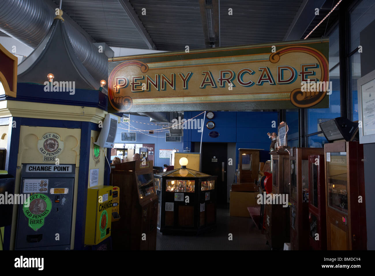 Penny Arcade en Southport pier pavilion Merseyside England Reino Unido Foto de stock
