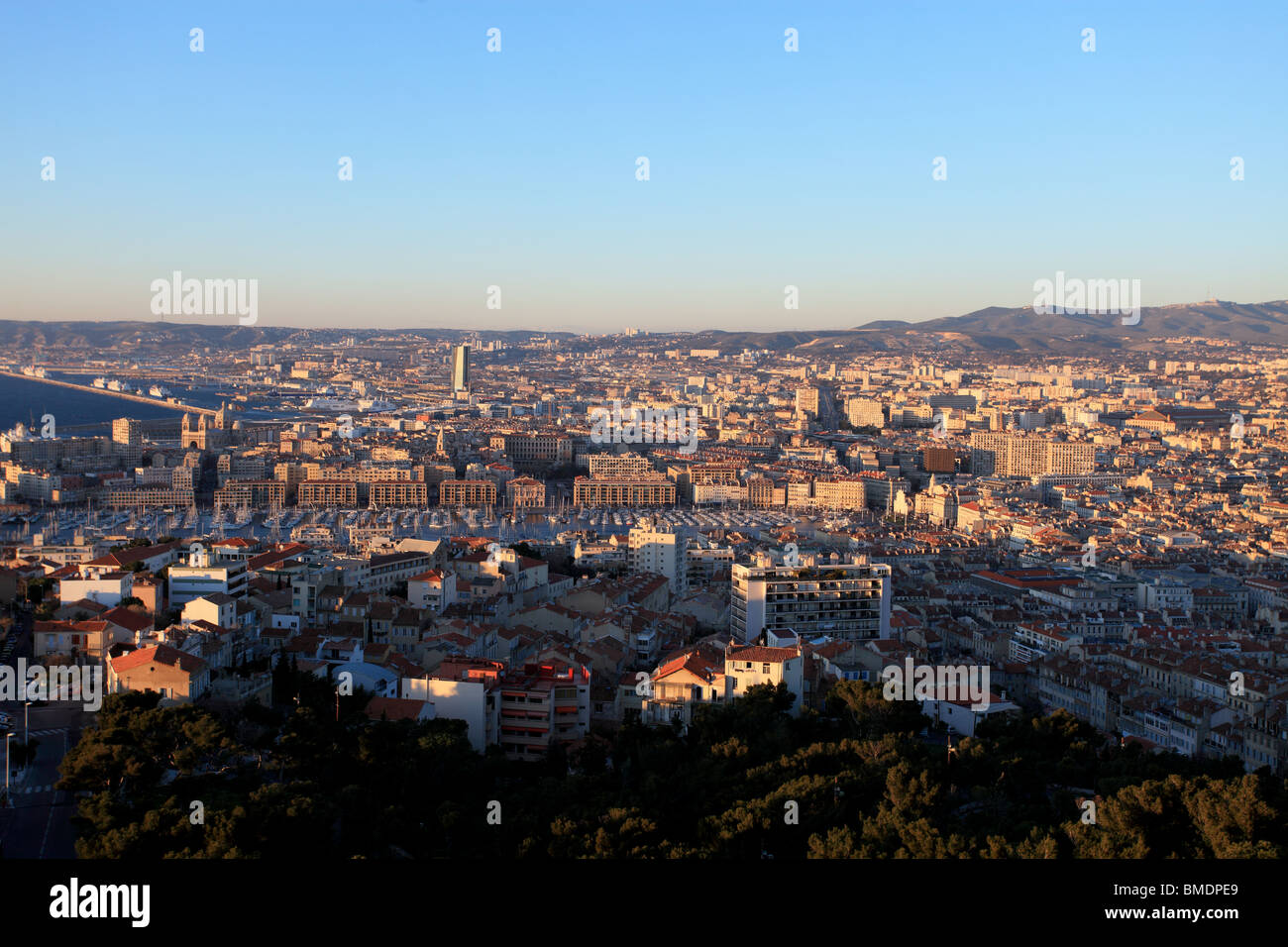 Descripción general de la ciudad de Marsella Foto de stock
