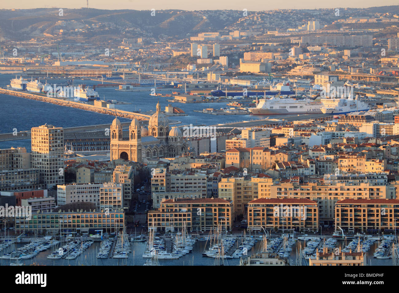Descripción del puerto de Marsella Foto de stock