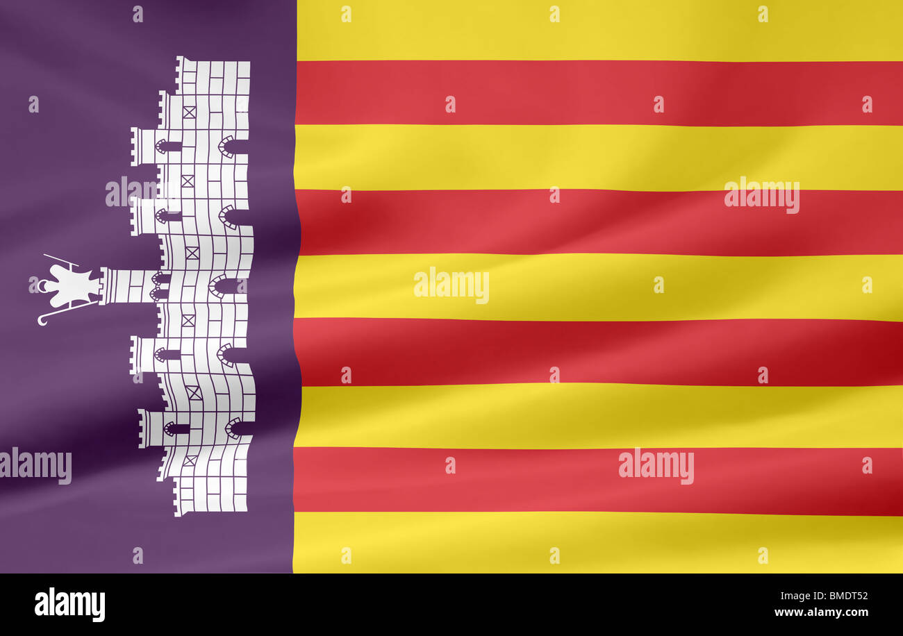 Bandera de alta resolución de Mallorca Foto de stock