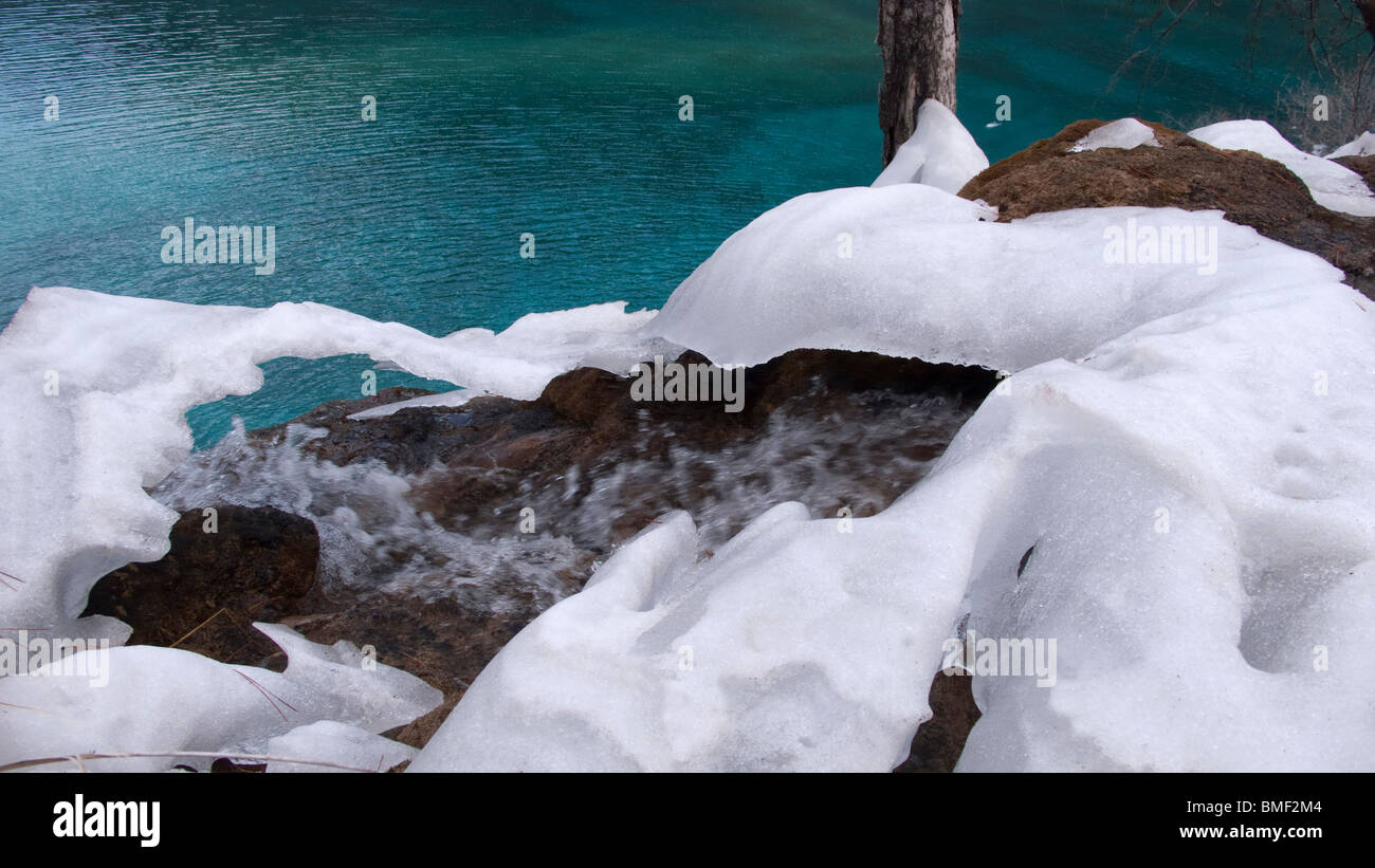 Glaciar Dagu zona escénica, Sichuan Dagu Reserva Natural, Aba Prefectura Autónoma Tibetana y Qiang, provincia de Sichuan, China Foto de stock
