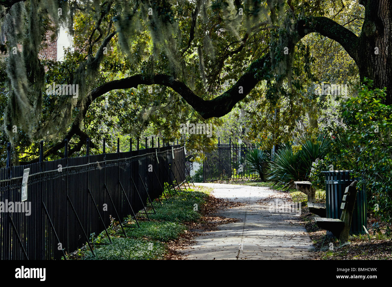 Paseo de Emmet Park en Savannah, Georgia Foto de stock