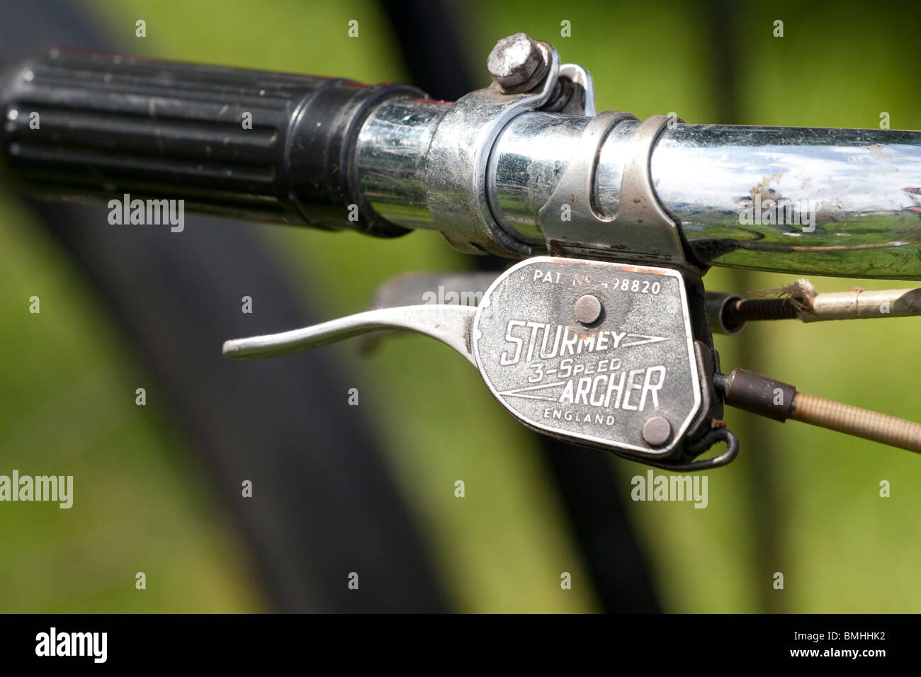 Un sturmey archer palanca de freno o la palanca de cambios en una