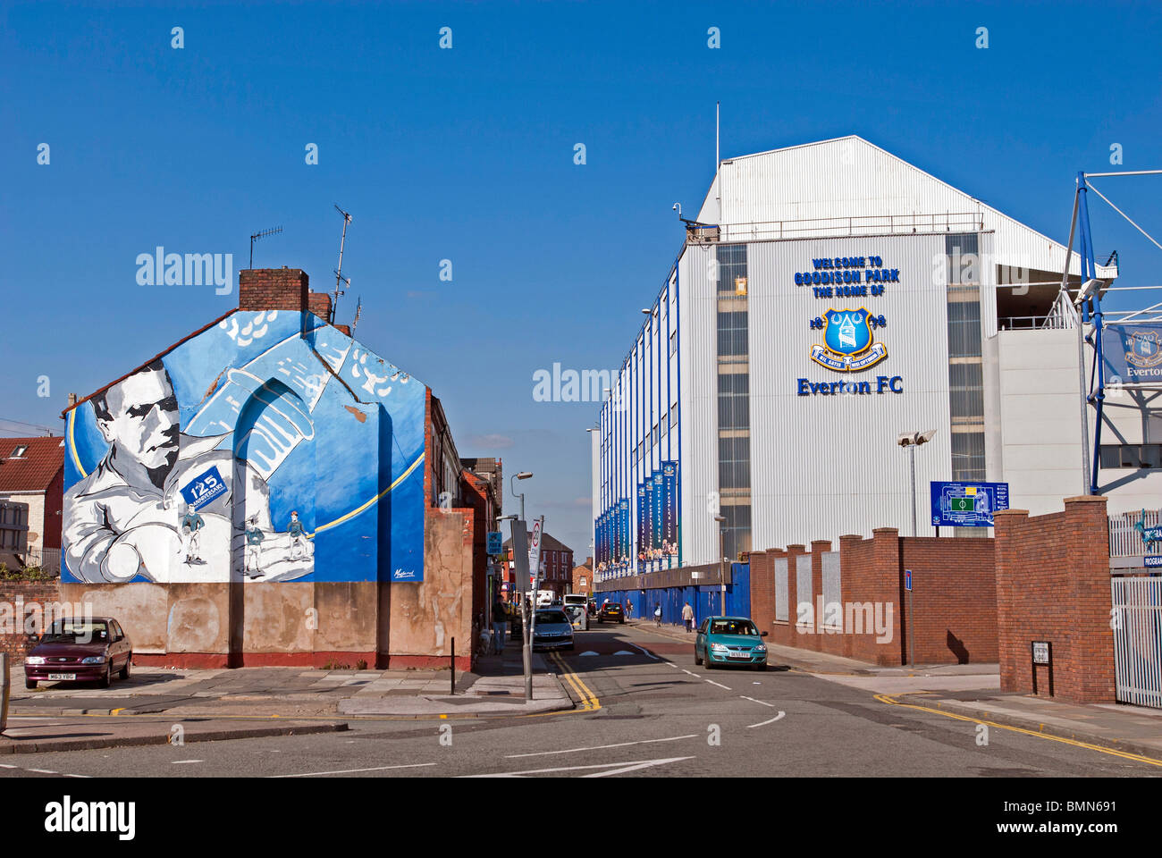 Goodison Park Liverpool casa de Everton Football Club. Foto de stock