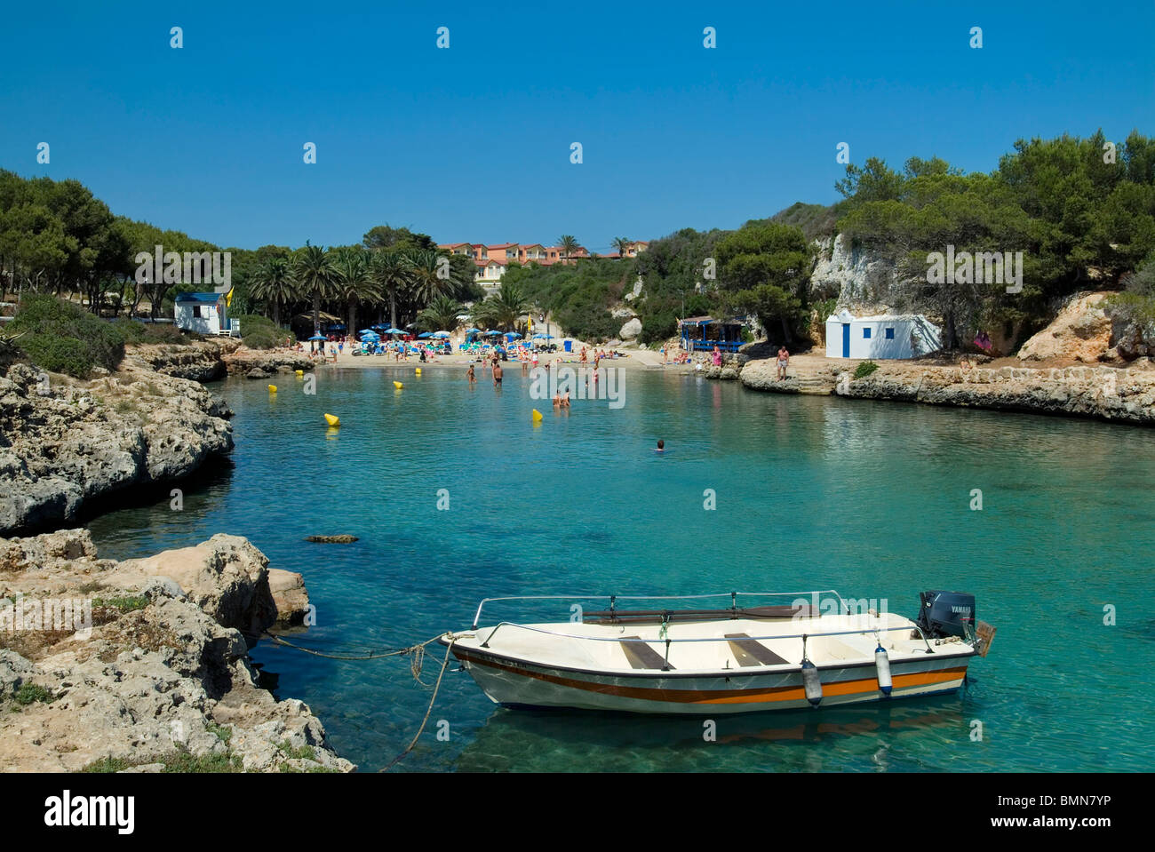 Cala'n Blanes, Menorca, Islas Baleares, España Foto de stock