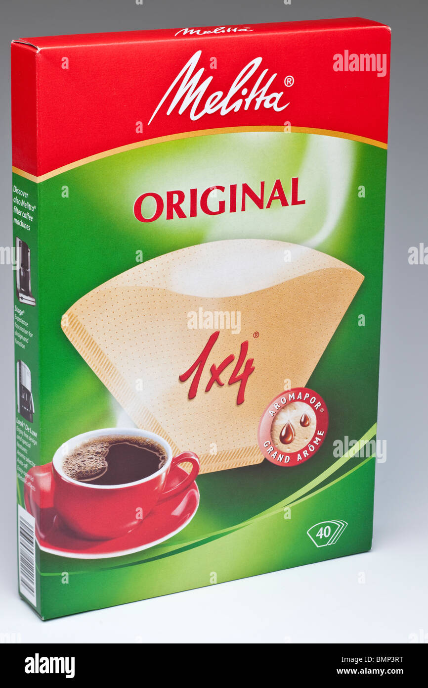 Caja de 40 filtros de papel Melitta Café original Fotografía de stock -  Alamy