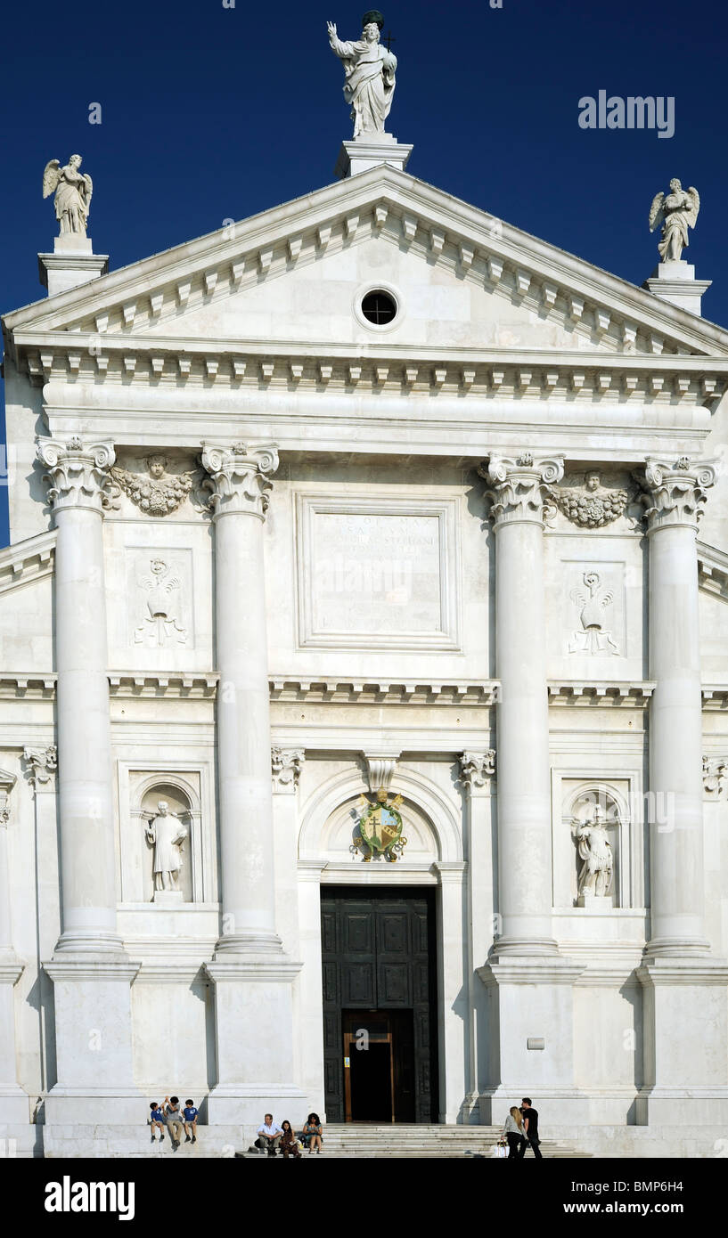 Fachada de la Basílica di San Giorgio Maggiore, Venecia, Italia Foto de stock