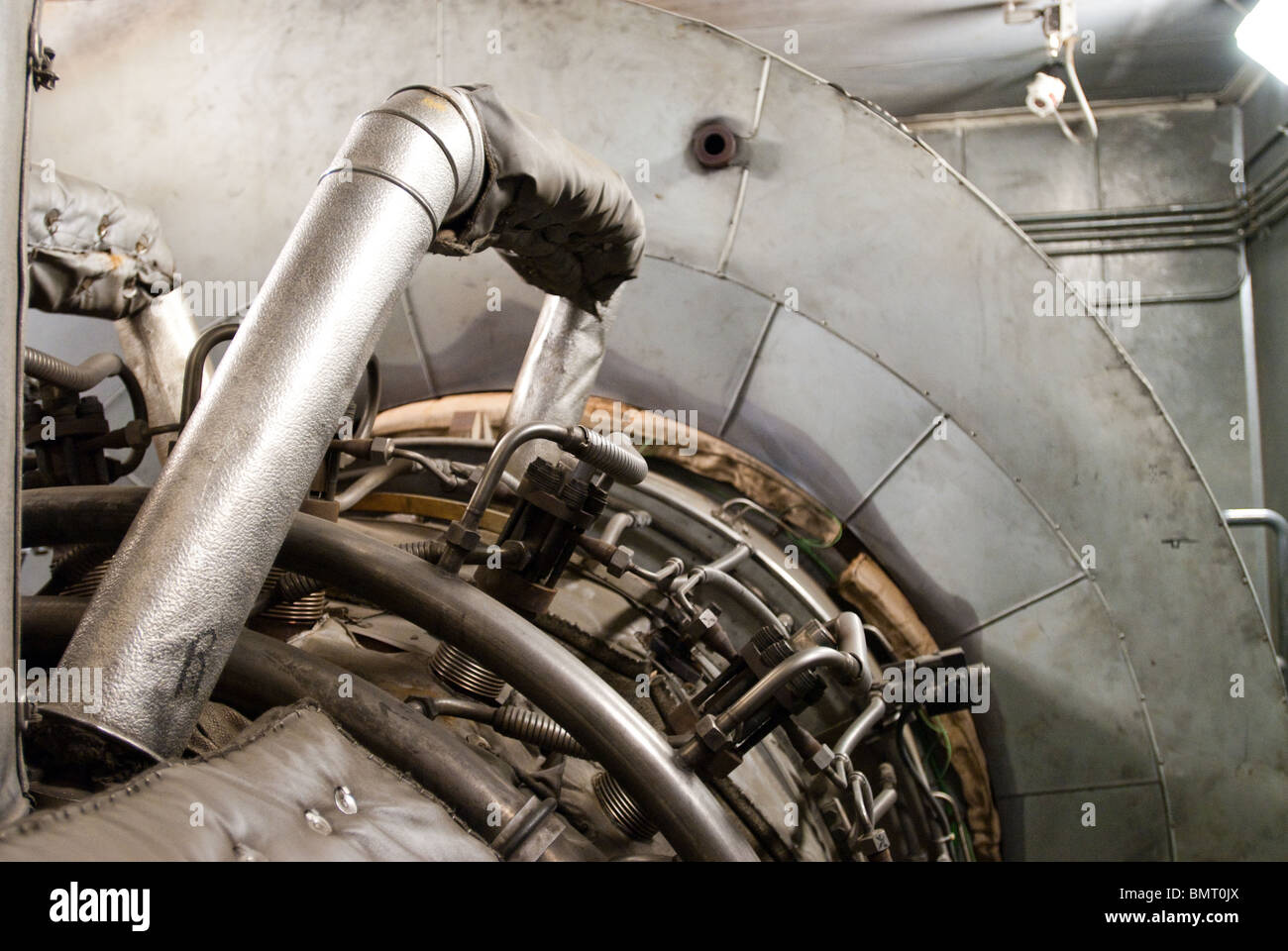 La turbina de gas en el núcleo del proyecto de cogeneración del MIT Foto de stock