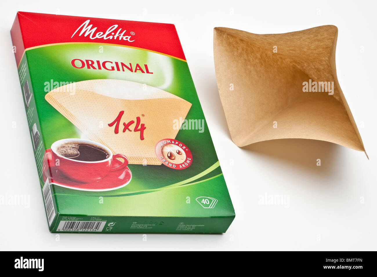 Caja de 40 filtros de papel Melitta Café original Fotografía de stock -  Alamy