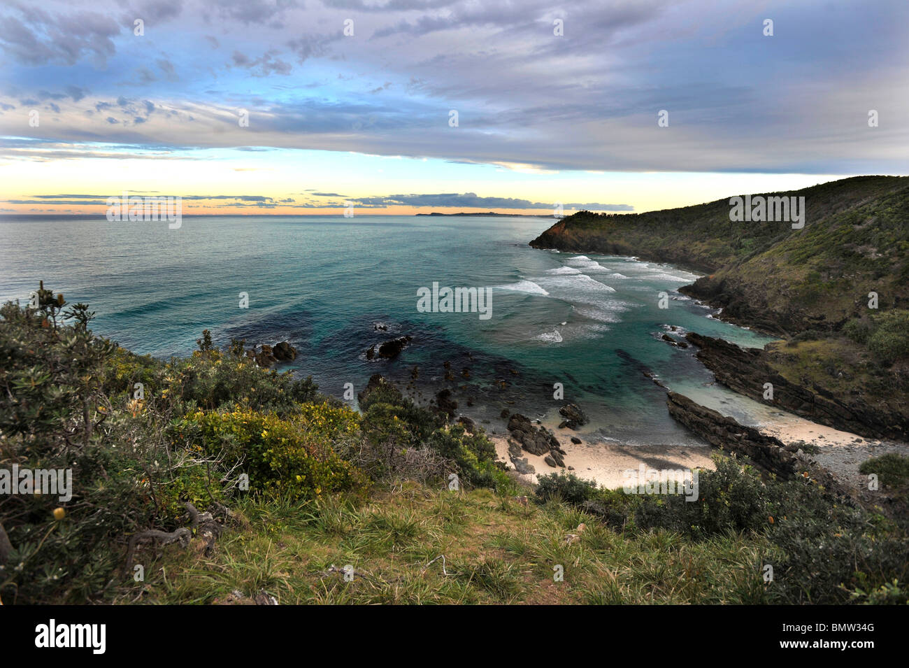 Vista costera australiana de Lennox Head Foto de stock