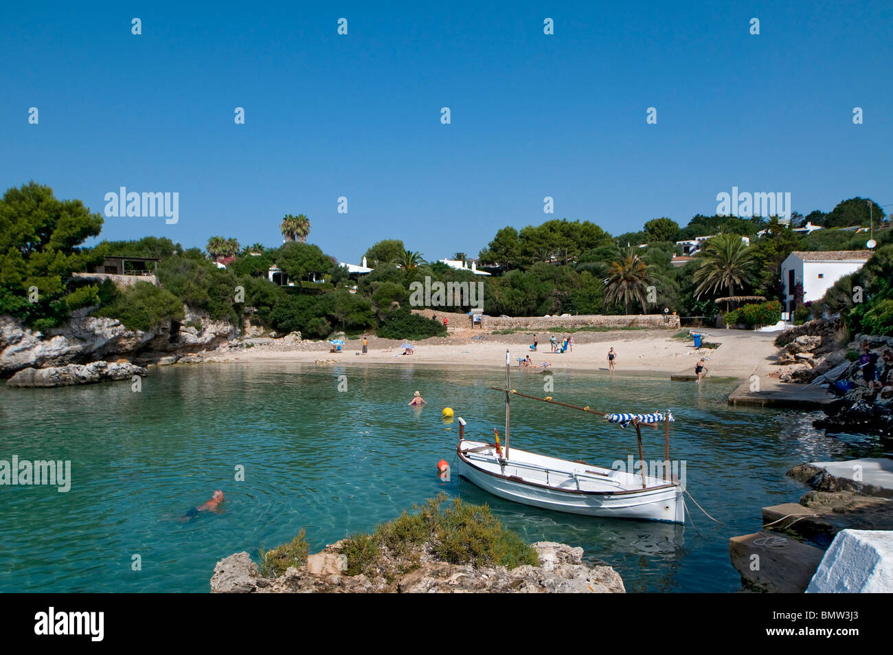 Cala Binisafuller, Menorca, Islas Baleares, España Foto de stock