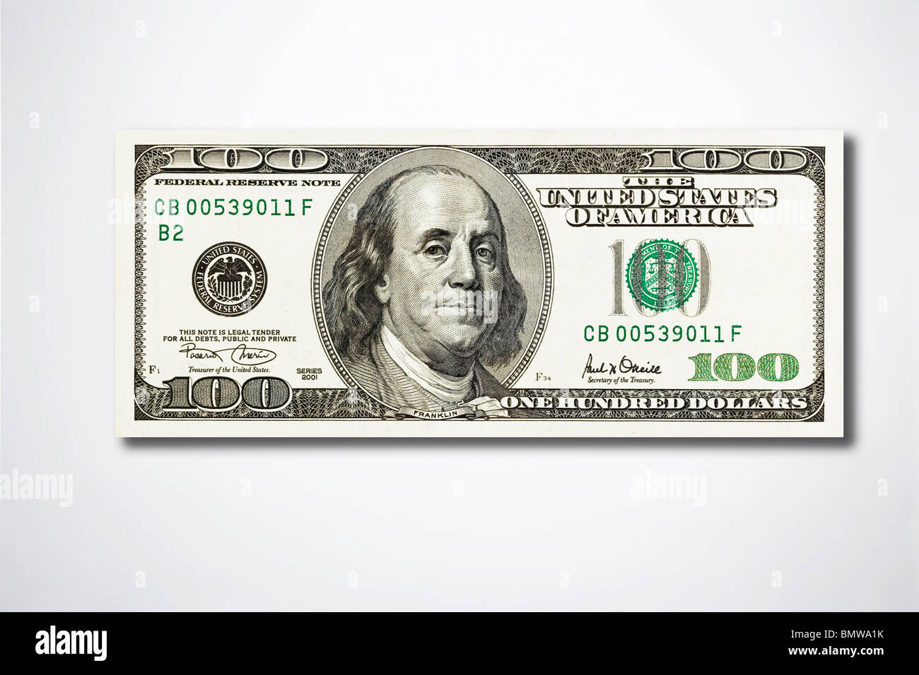 Cien dollar bill Foto de stock