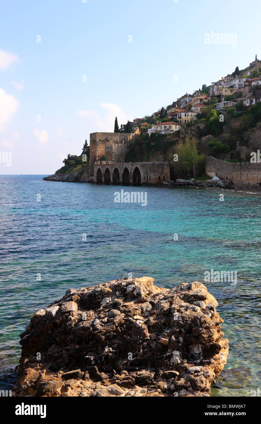 Las ruinas del histórico astillero de Alanya, Turquía Foto de stock