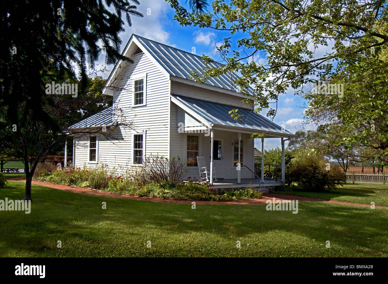 La casa en la Wilbur Wright y el Museo Casa Natal cerca de Millville, Indiana Foto de stock