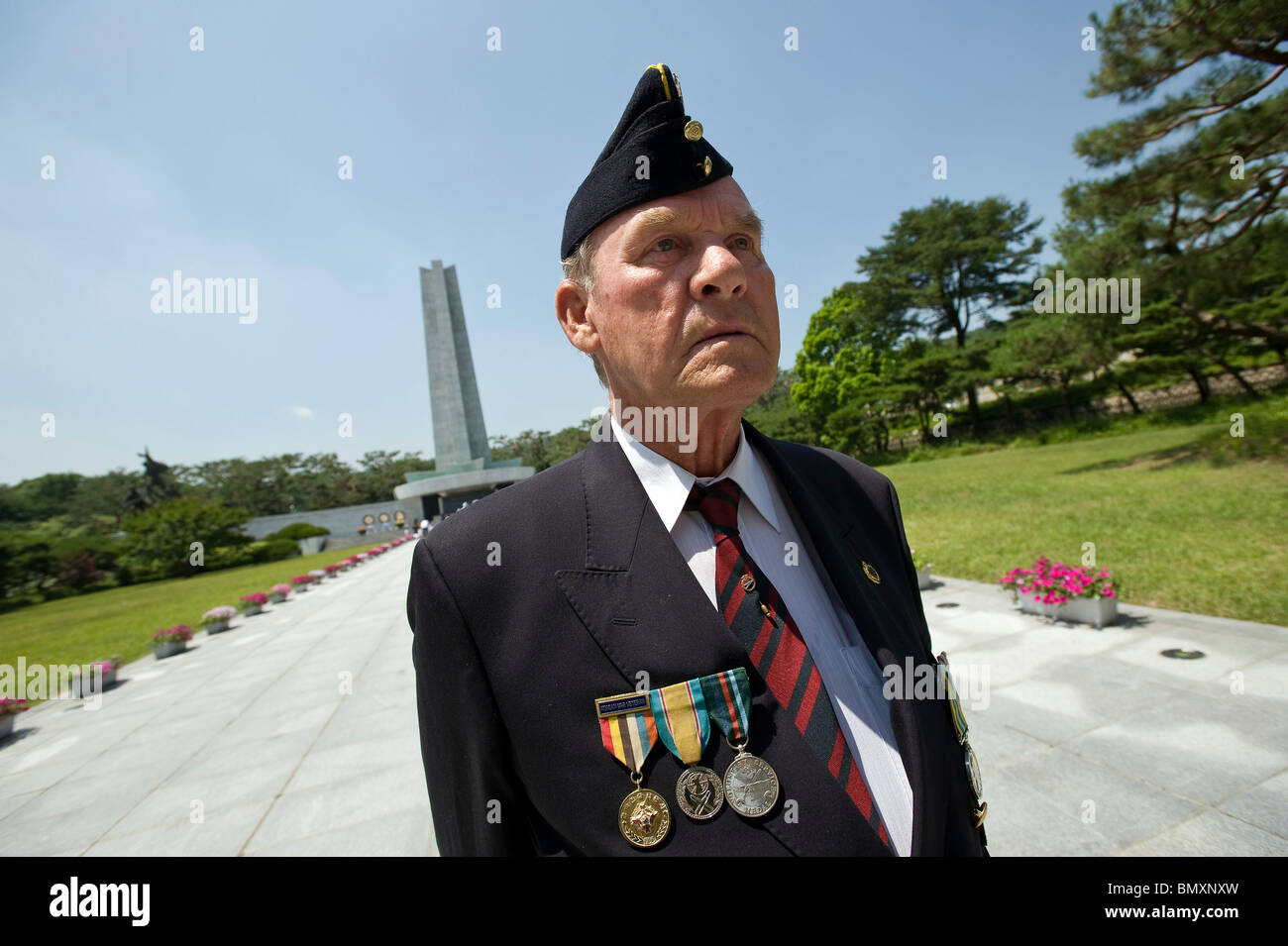 Veterano de la guerra de Corea Ernest Moscrop desde el Reino Unido en Seúl durante la Guerra de Corea anniversay eventos Foto de stock