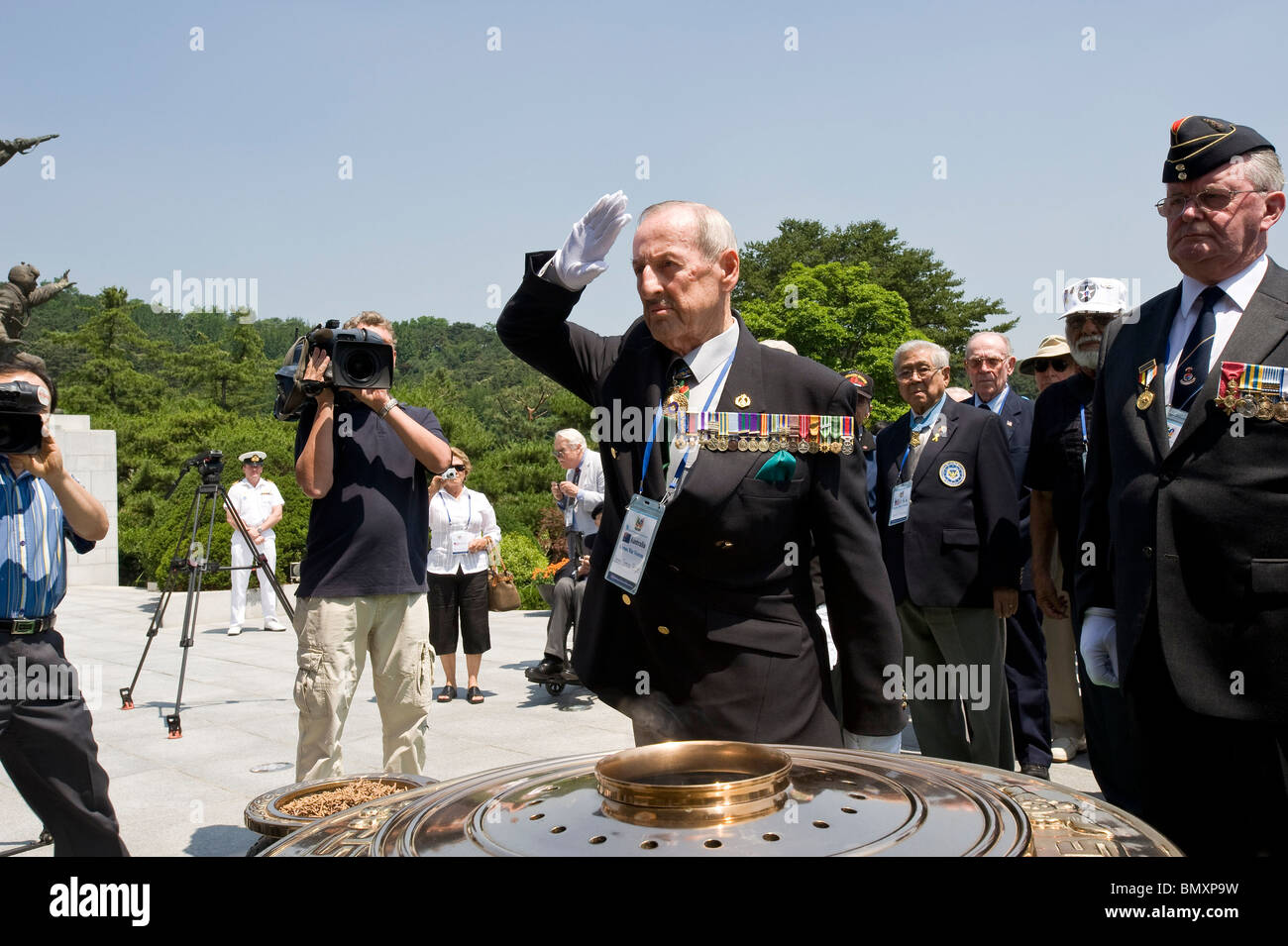 My australiano Gen. James Hughes en Seúl para la conmemoración de la guerra de Corea Foto de stock