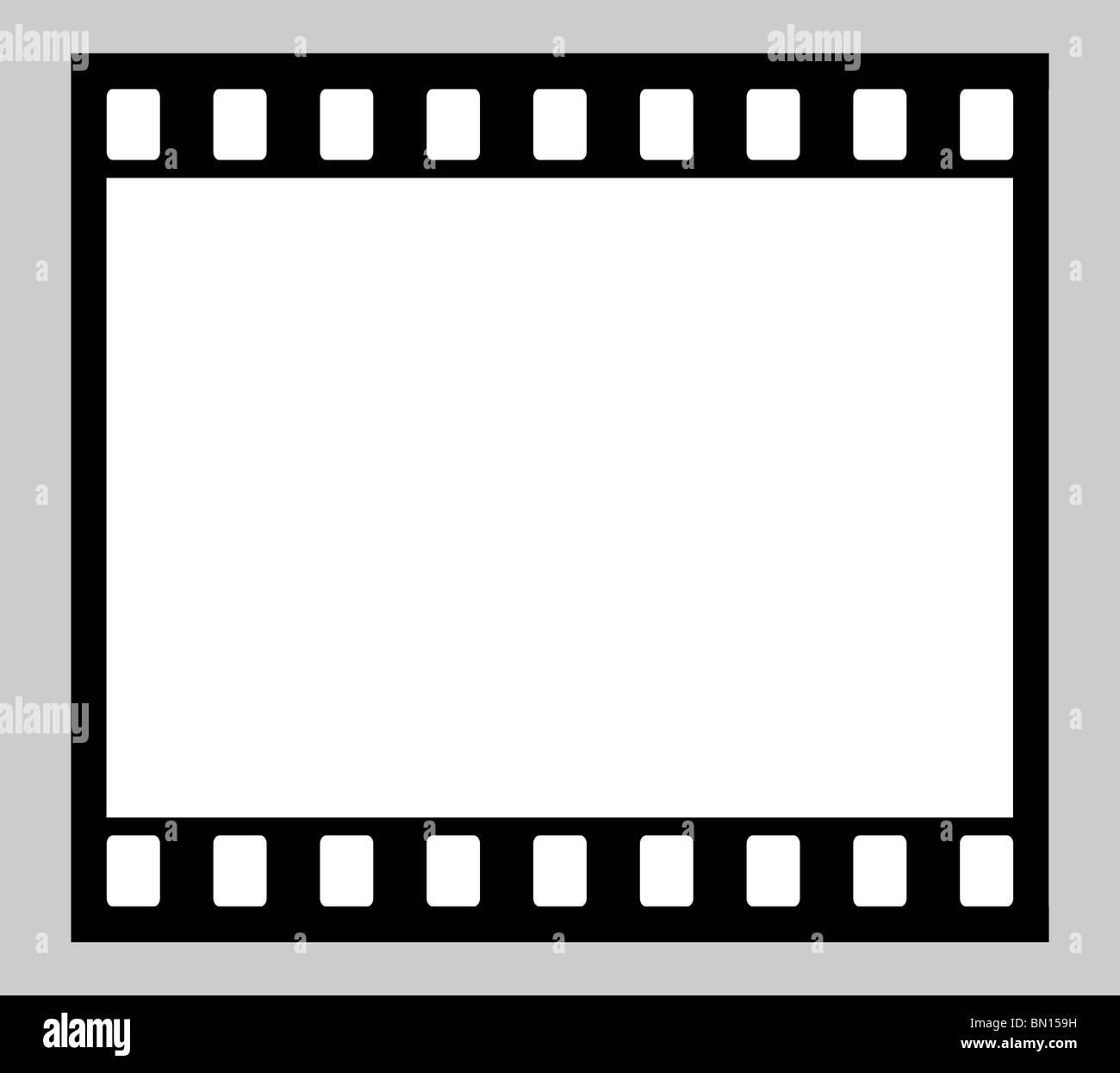 Ilustración de tira de película de 35mm en blanco con espacio de copia. Foto de stock