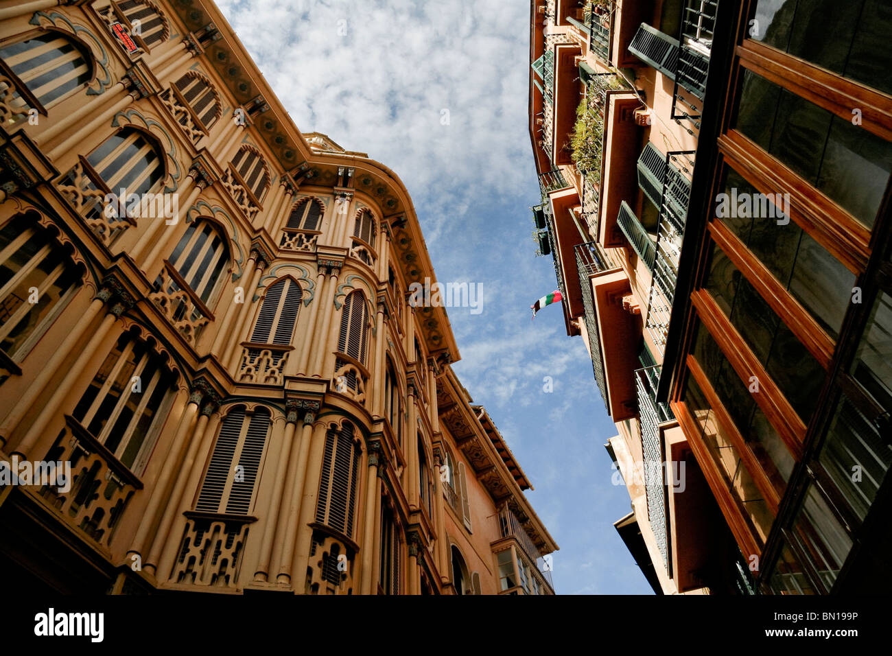 Bellos edificios de la vieja ciudad, Palma de Mallorca Foto de stock
