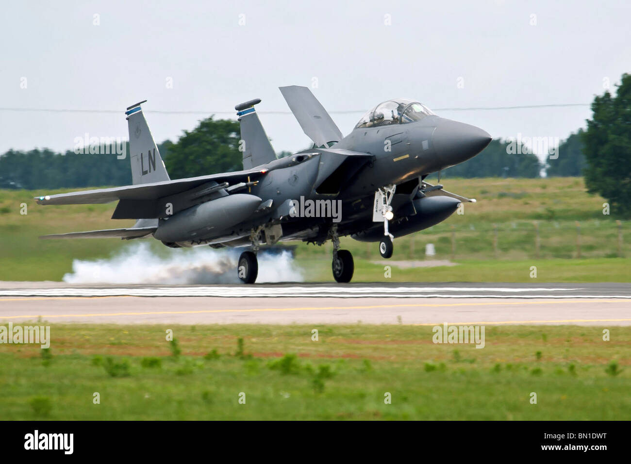 Un F-15E Strike Eagle de la 492ª Escuadrilla de caza Foto de stock