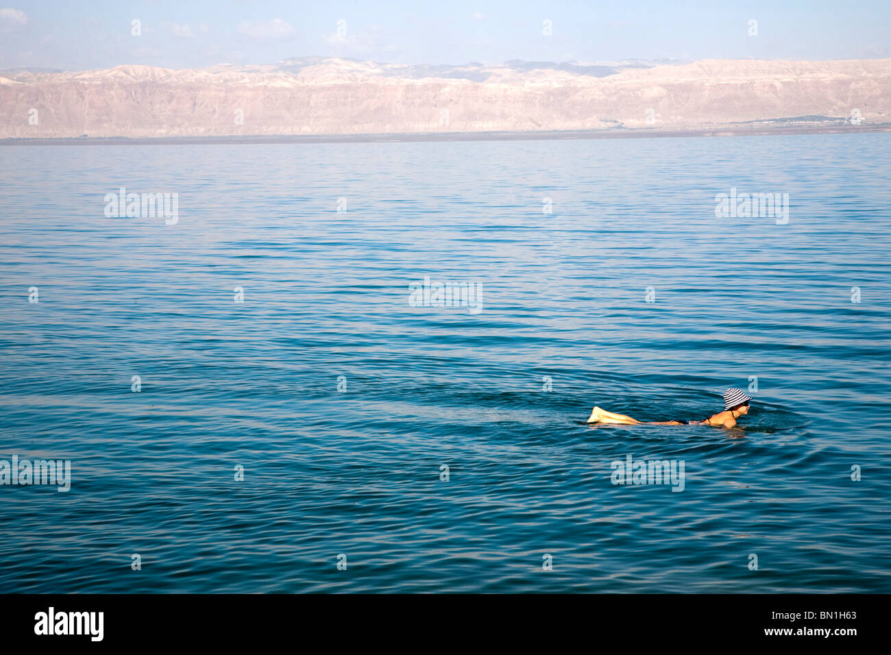 Oriente Medio, Jordania, el Mar Muerto, 400 metros bajo el nivel del mar Foto de stock