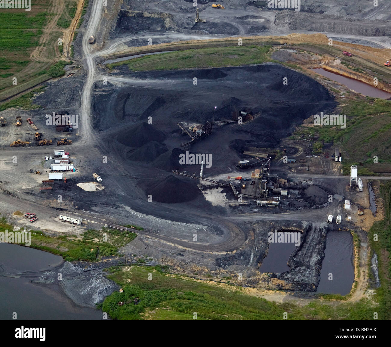 Vista aérea de la mina de carbón arriba tira de Missouri Foto de stock