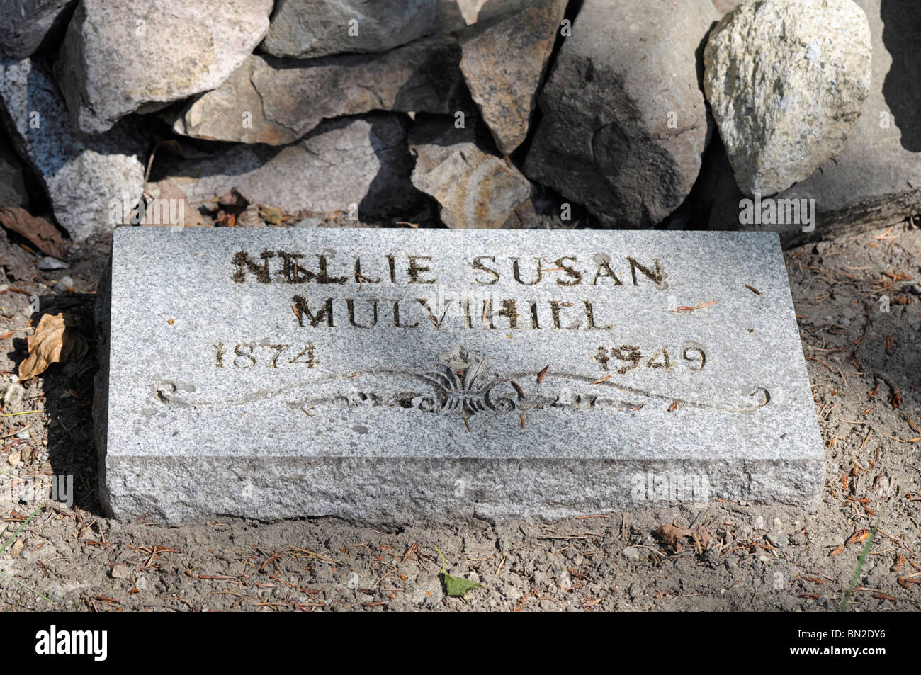 Lápida, Gold Rush cementerio, Skagway, Alaska. Foto de stock