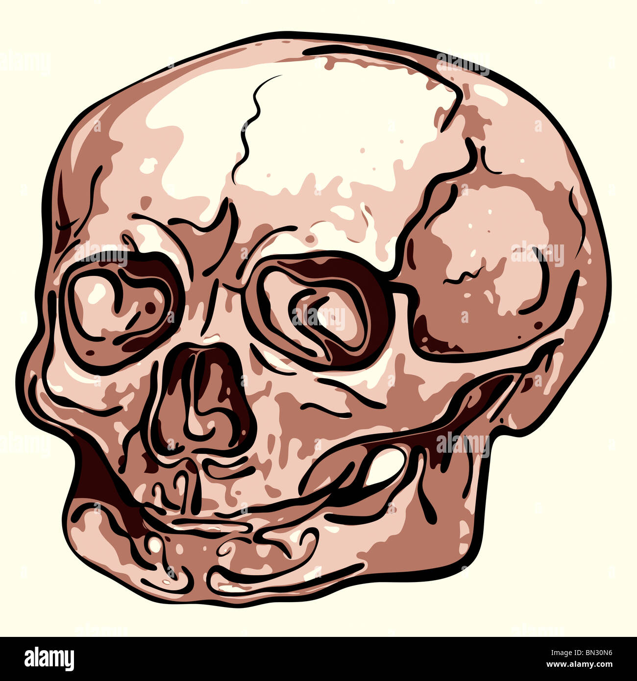 Extraño cráneo humano Foto de stock