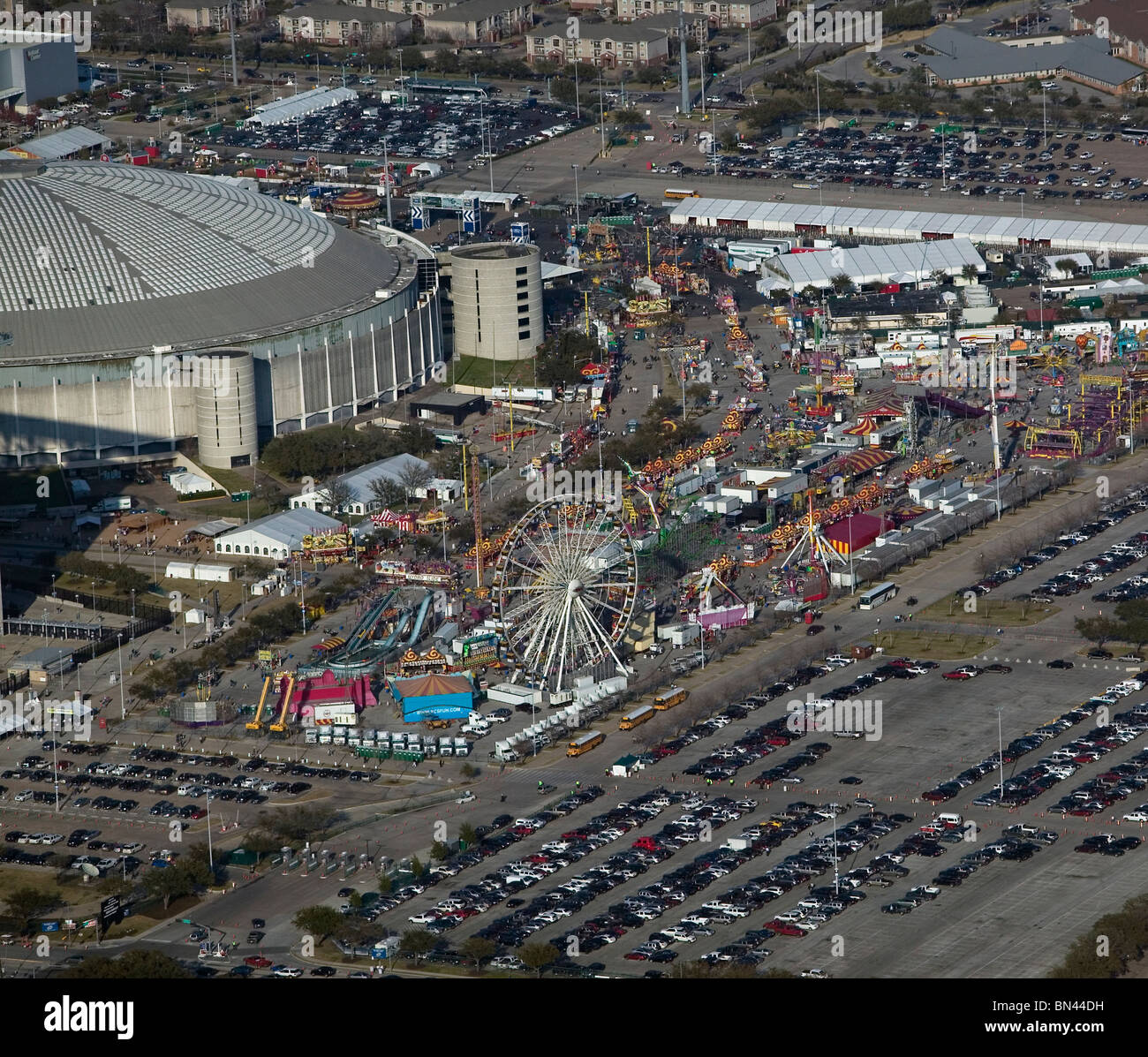 Vista aérea sobre el estadio Reliant Rodeo de Houston Texas Fotografía de stock Alamy