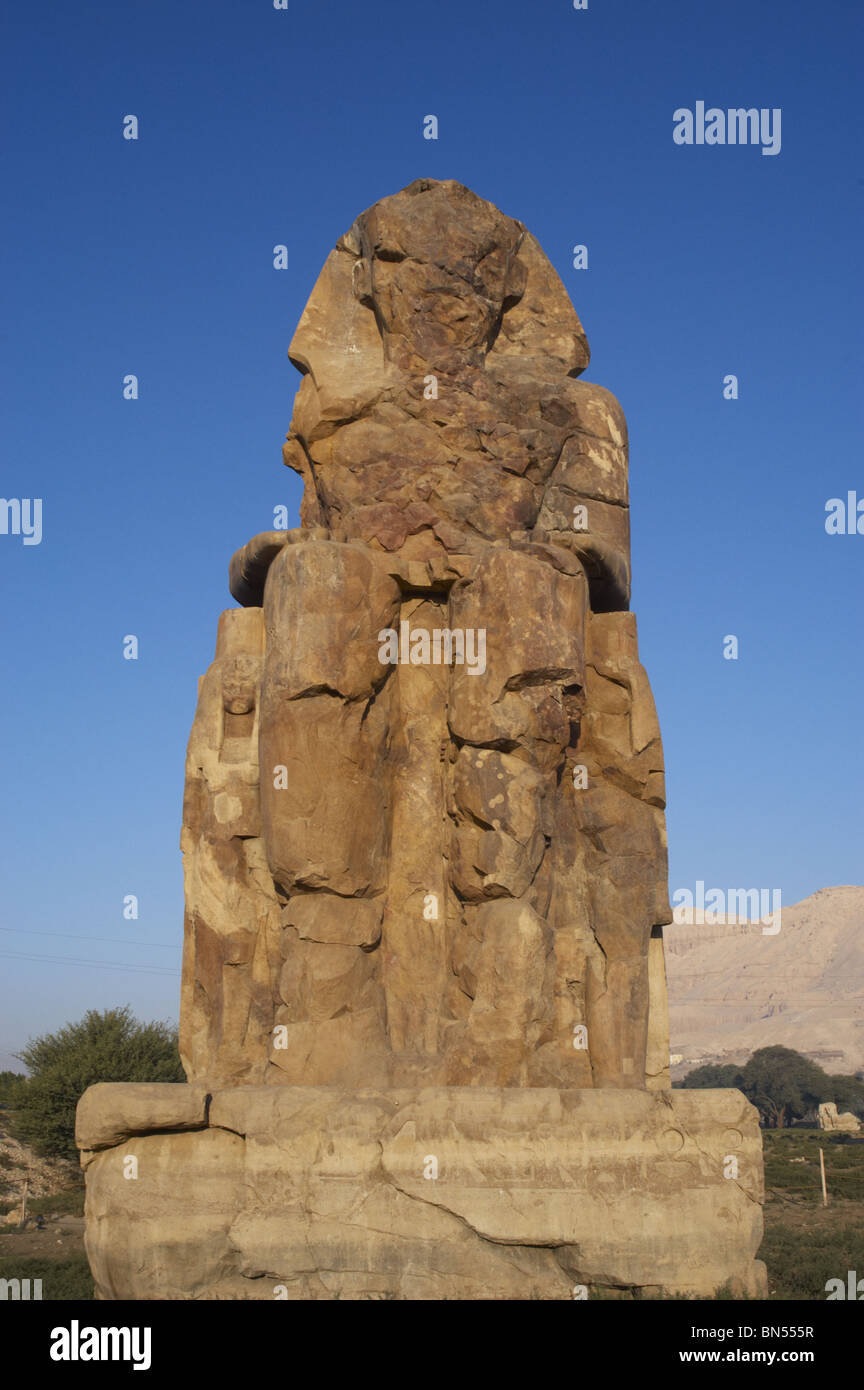Colosos de Memnon. Western colossus. Egipto. Foto de stock