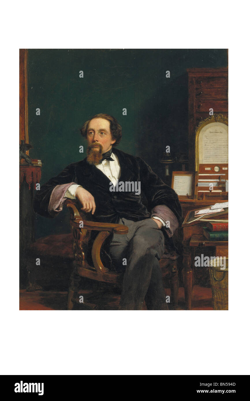 Charles Dickens a la edad de 47 años, William Powell Frith. Londres, Inglaterra, 1859 Foto de stock