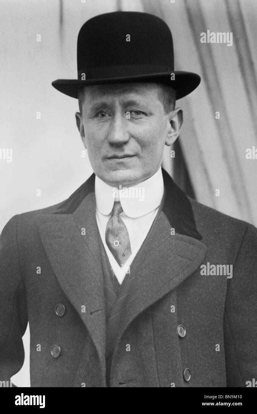 Inventor italiano, científico + radio pioneer Guglielmo Marconi (1874 - 1937) - co-ganador del Premio Nobel de Física en 1909. Foto de stock