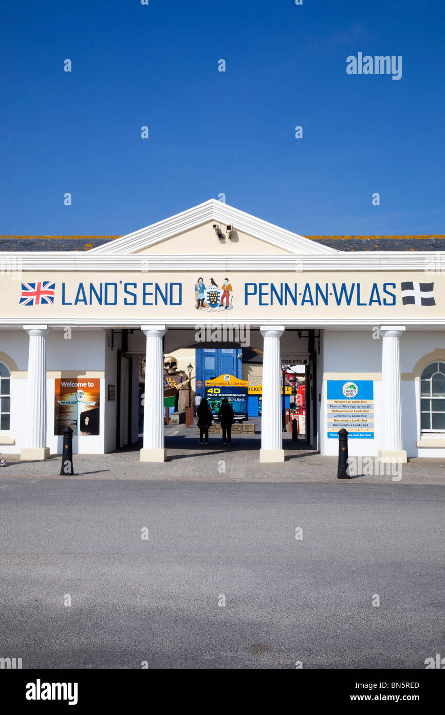 Land's End; entrada de atracción; Cornwall Foto de stock