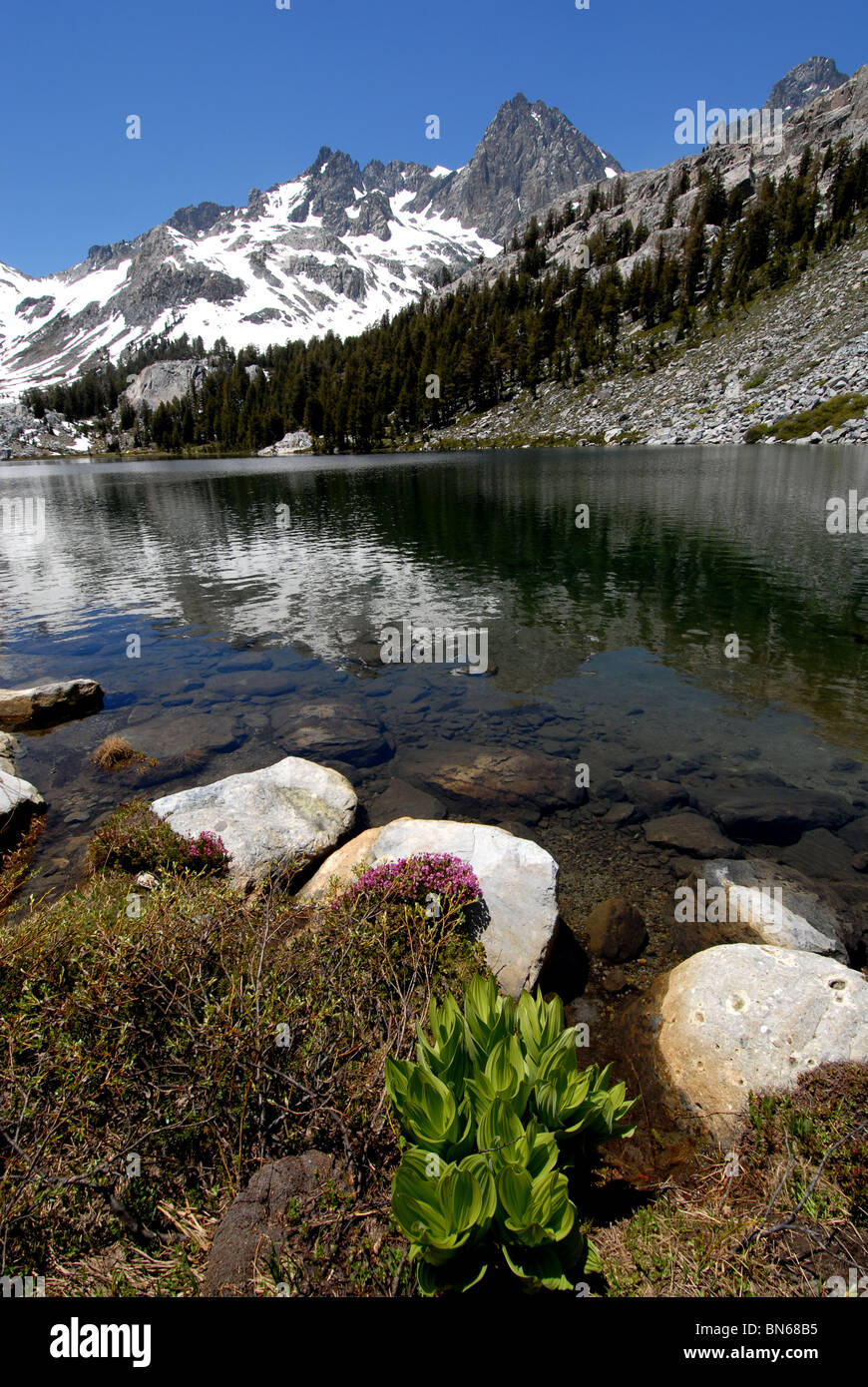 Lago Ediza, Sierra Nevada, California Foto de stock