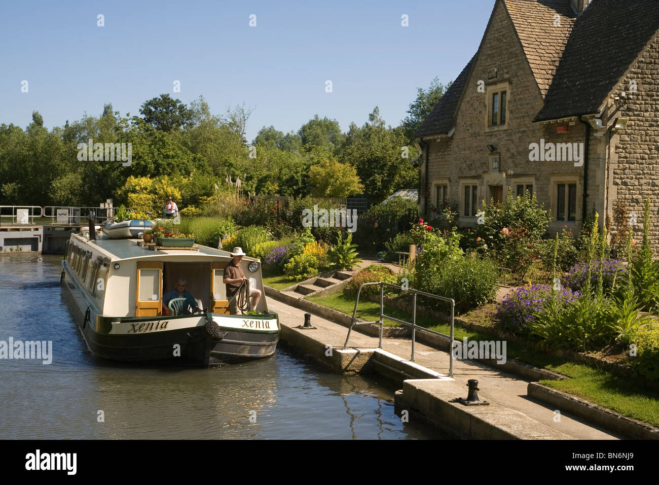 Inglaterra Oxford Iffley lock & Río Támesis Foto de stock