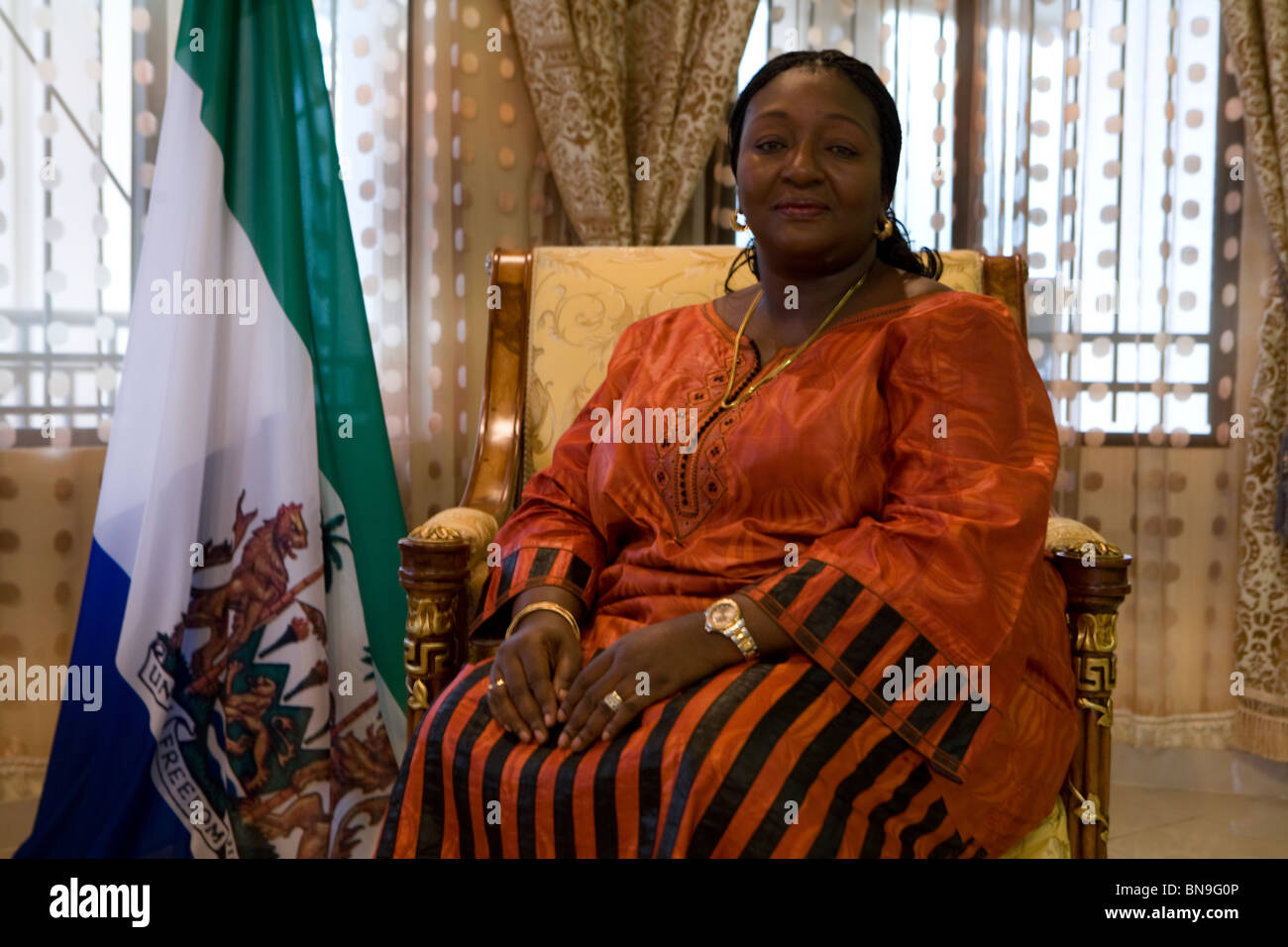 La Primera Dama de Sierra Leona Sia Nyama Koroma Foto de stock