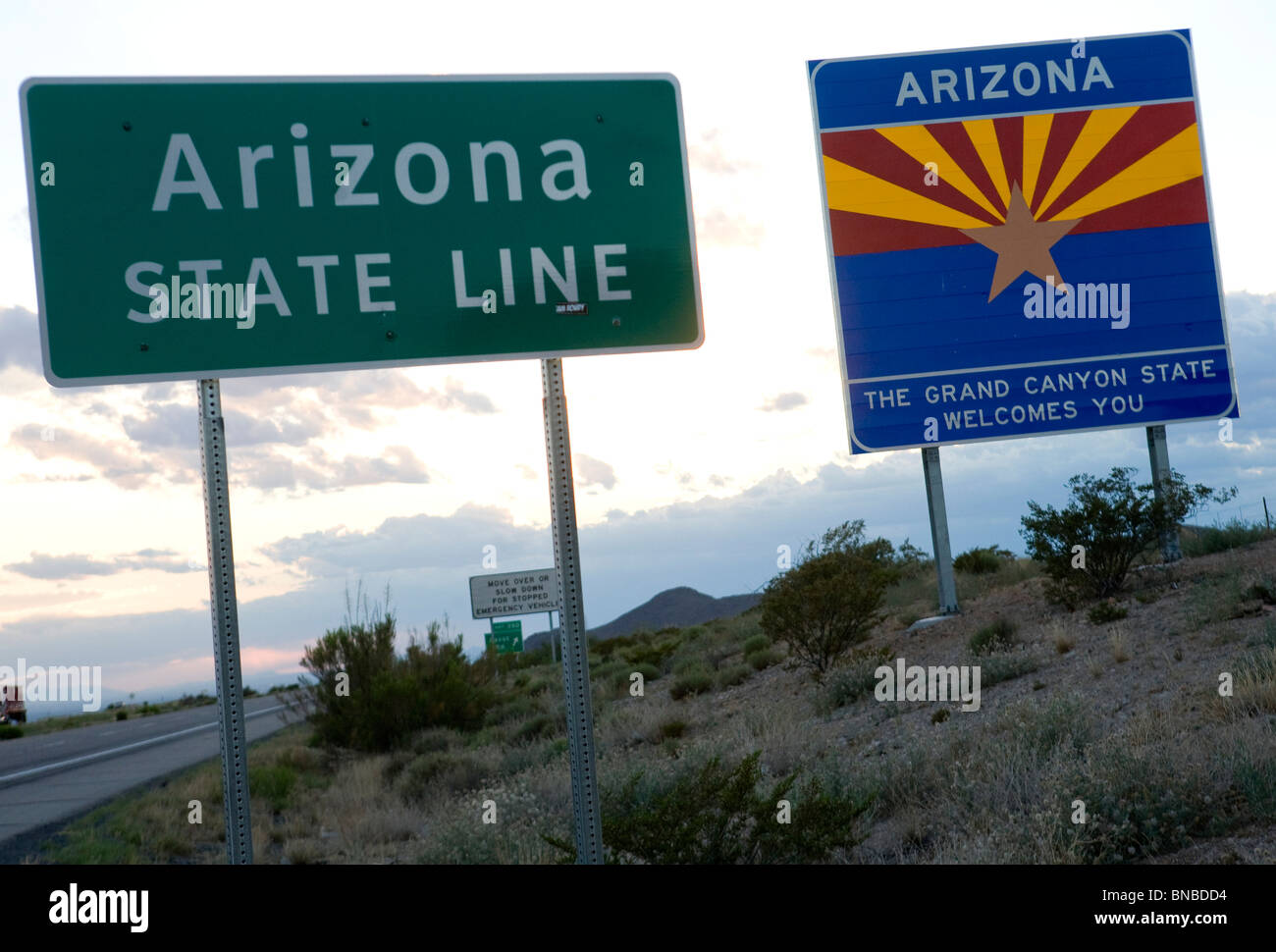 "Bienvenidos a Arizona" signo. Foto de stock