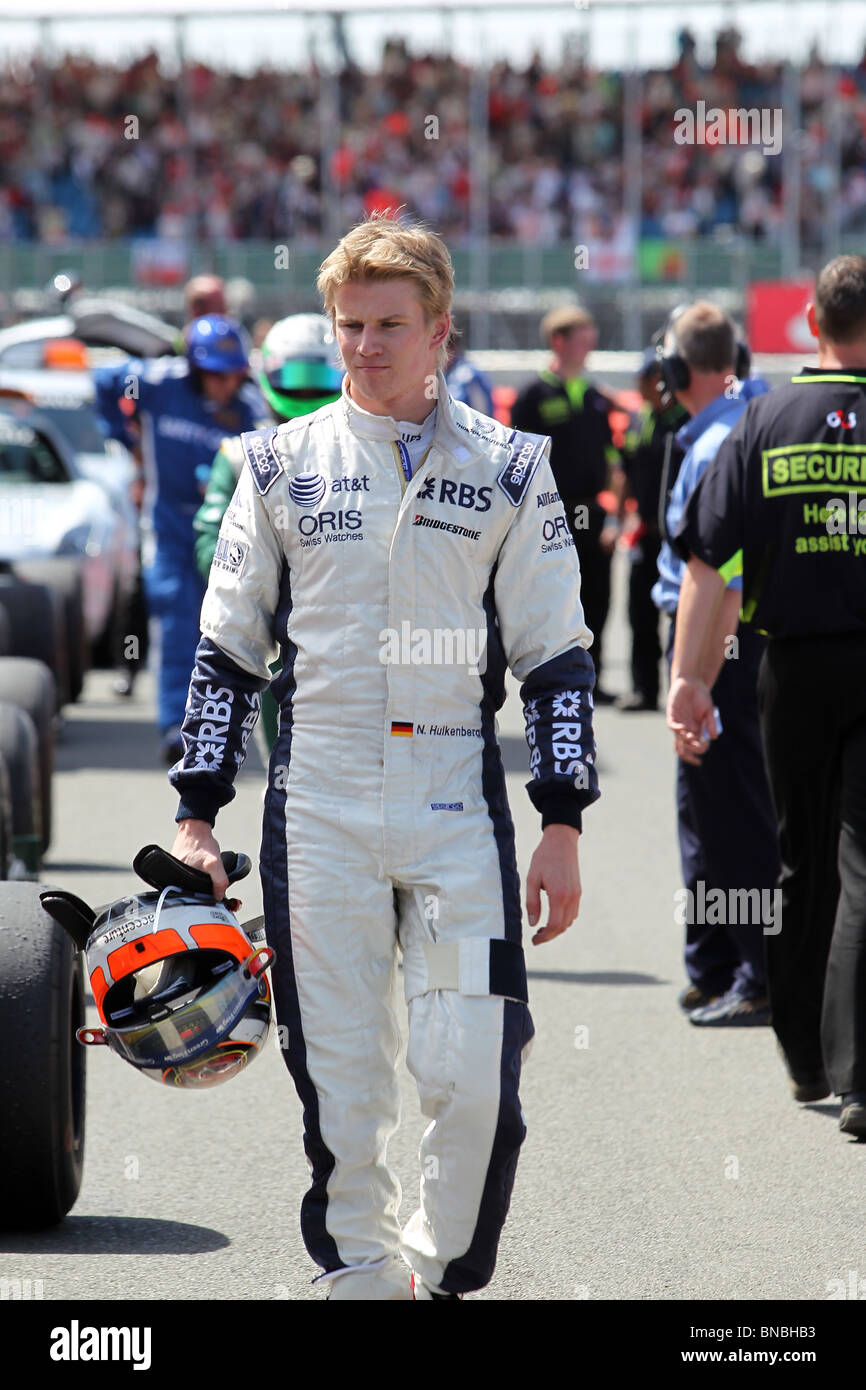 Nico Hulkenberg del equipo Williams en el British Grand Prix de Fórmula 1, Silverstone, 11.7.2010 Foto de stock