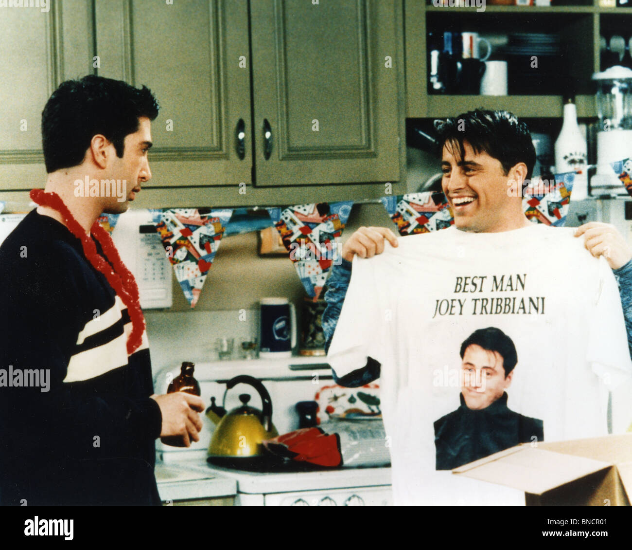 Los amigos de Warner Bros con la serie de televisión estadounidense David Schwimmer y Matt LeBlanc Foto de stock