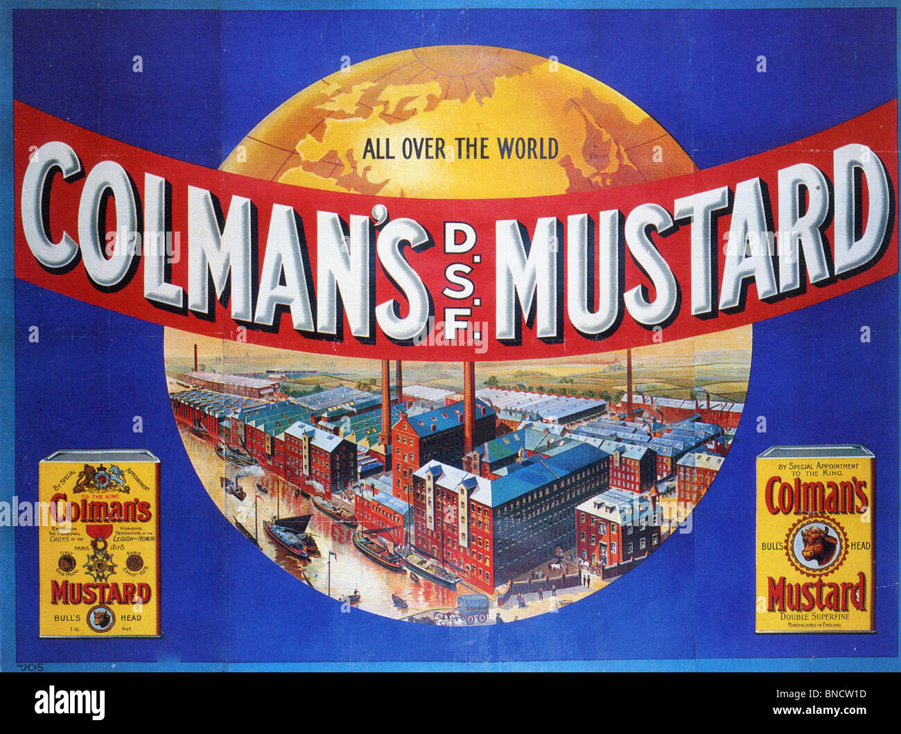 Mostaza Colman’s poster publicitario alrededor de 1920 Fotografía de