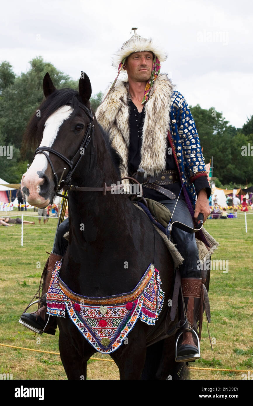 Caballería mongol en la batalla de Tewksbury Foto de stock