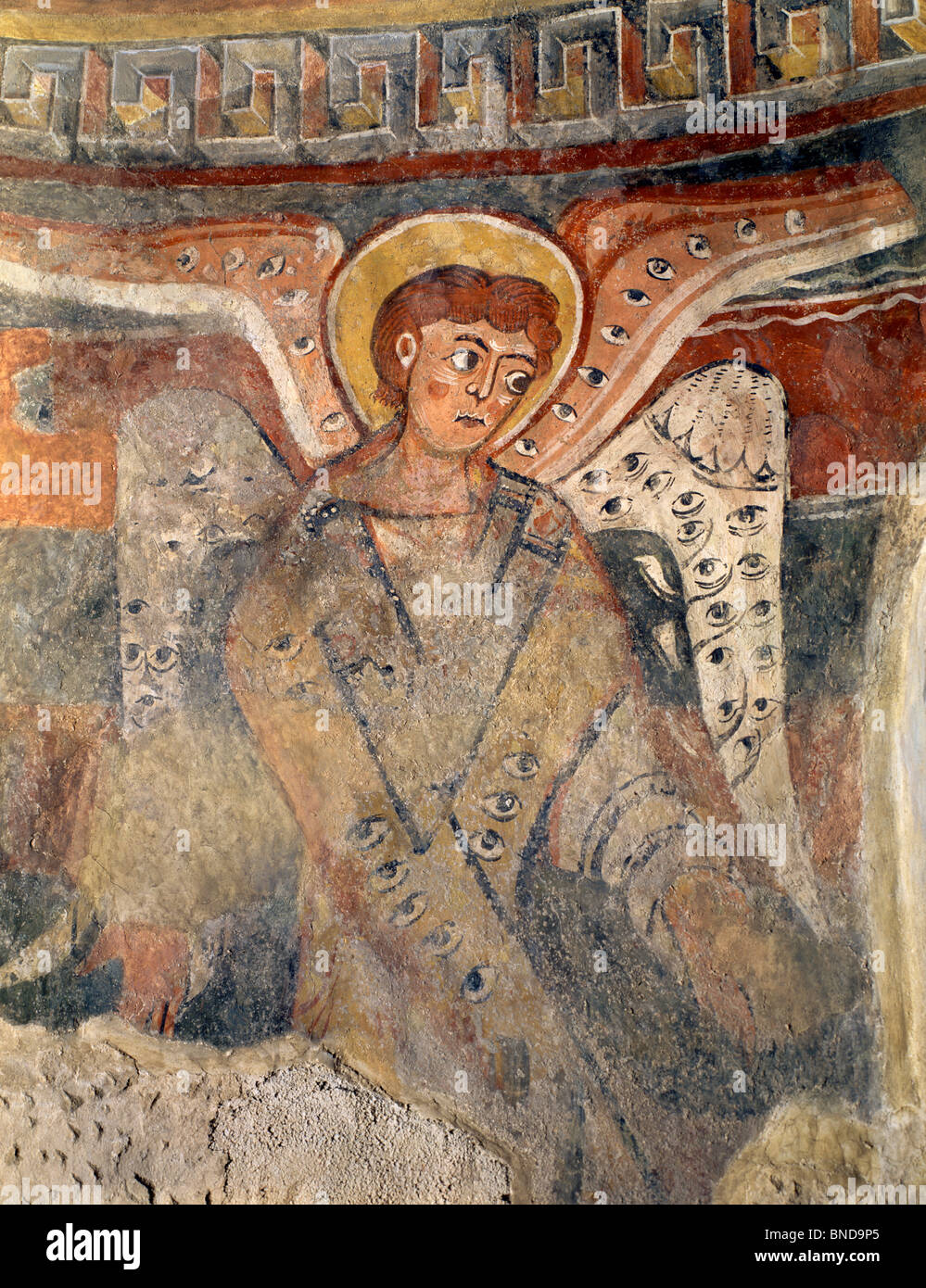 Bóveda de Los Ángeles, el artista desconocido, fresco, Francia, Arles-sur-Tech, la Iglesia de Santa María Foto de stock