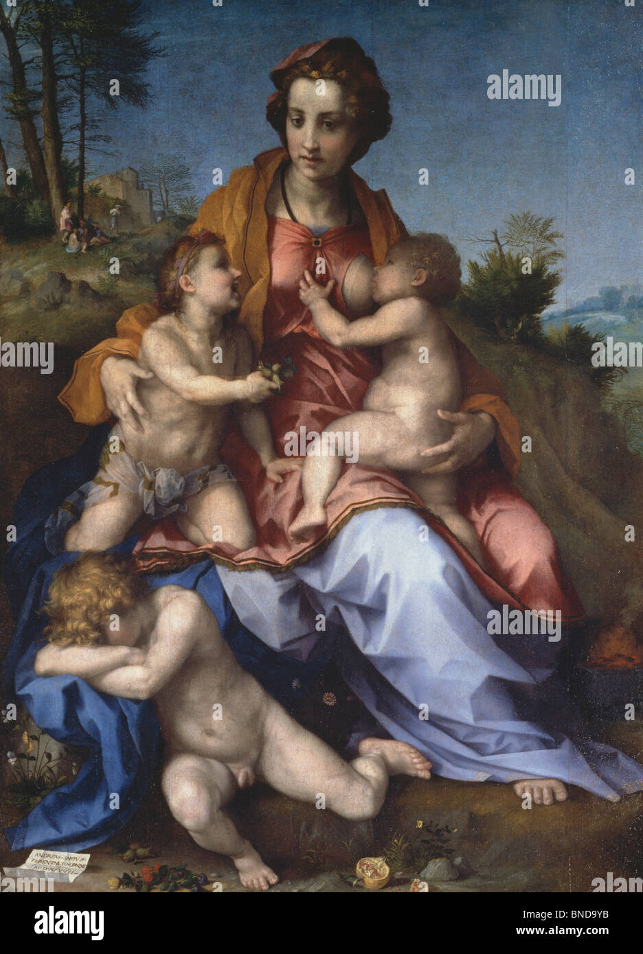 La caridad por Andrea del Sarto (1486-1530) Foto de stock