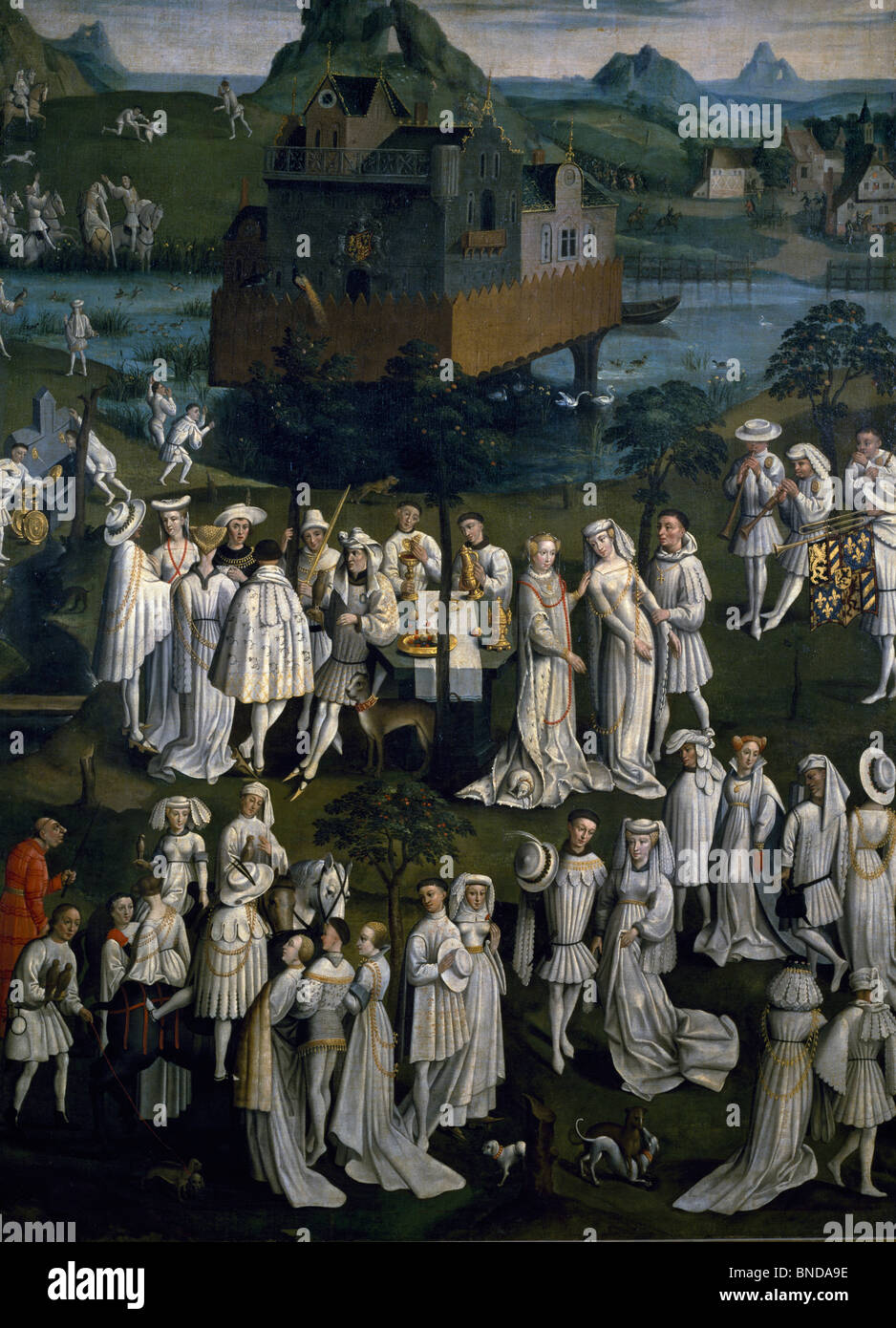 Fiesta Medieval de Jan van Eyck, (1390-1441) Foto de stock