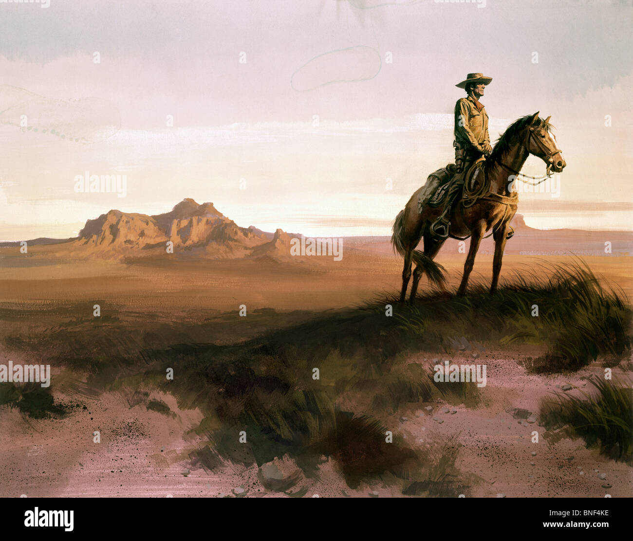 Cowboy por artista desconocido Foto de stock